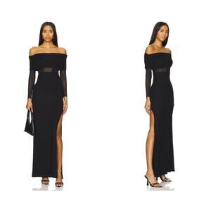 RTA Zadie Long Sleeve Maxi Dress in Black